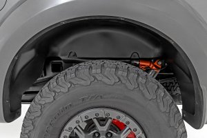 Ford F-150 Raptor Rear Wheel Well Liners - Rough Country - All-Black - 4WD - '17-'20